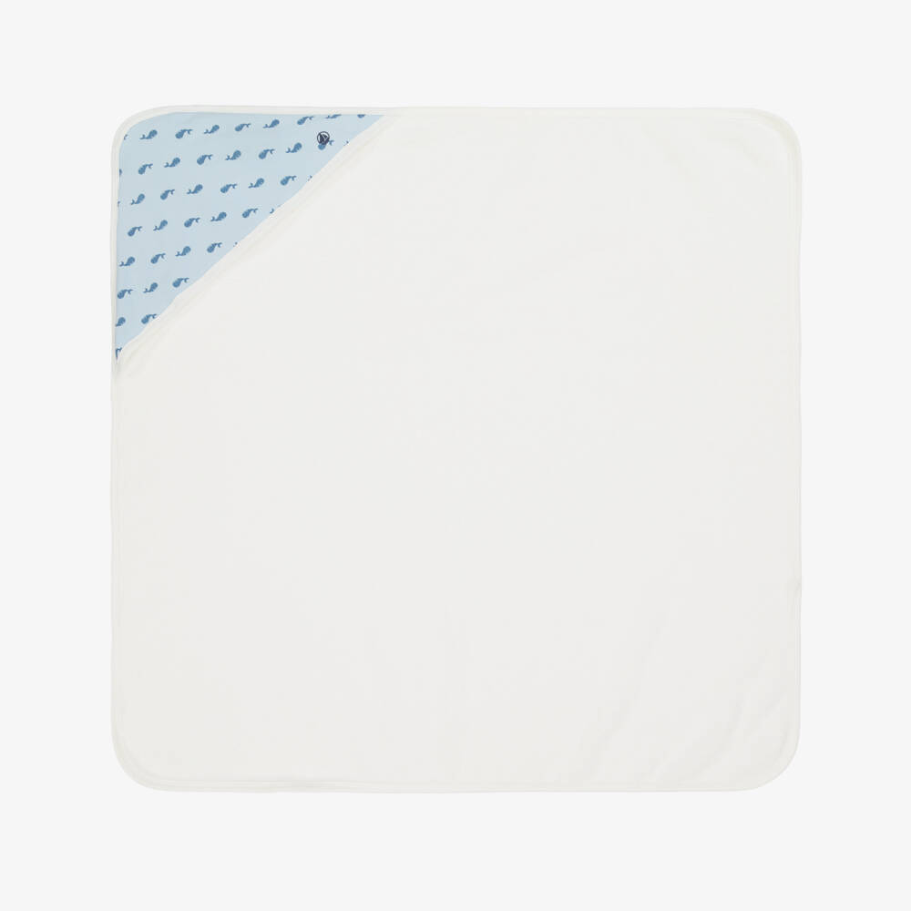 Petit Bateau-Boys Ivory Whale Bath Wrap | Childrensalon Outlet