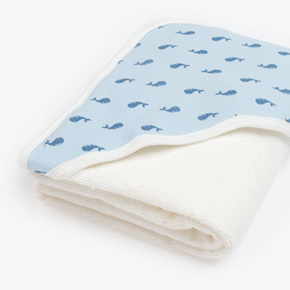 Petit Bateau-Boys Ivory Whale Bath Wrap | Childrensalon Outlet