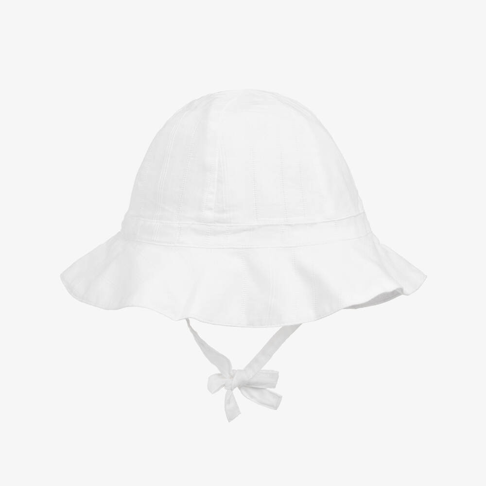 Petit Bateau-Boys Lightweight White Sun Cap | Childrensalon Outlet