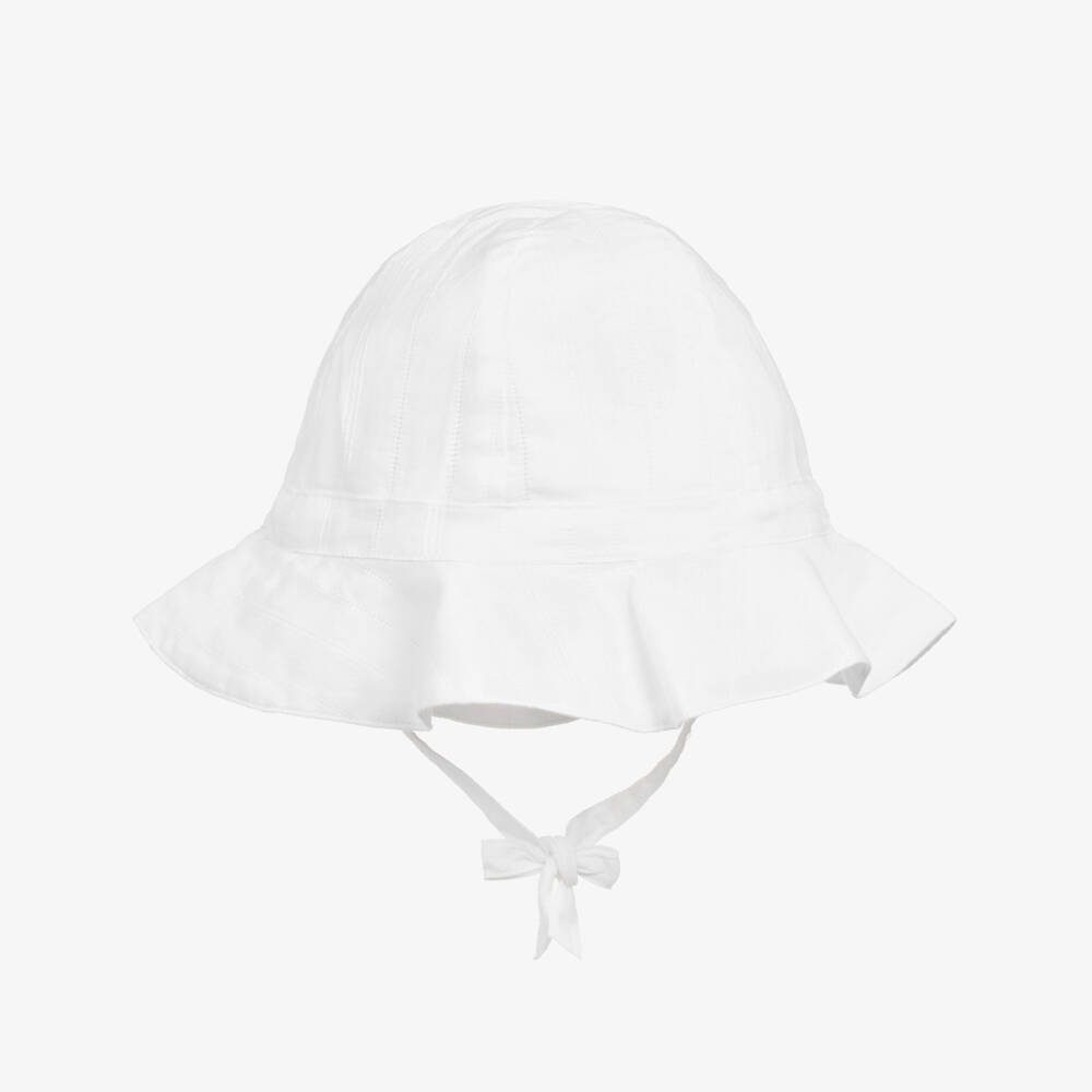 Petit Bateau-Boys Lightweight White Sun Cap | Childrensalon Outlet