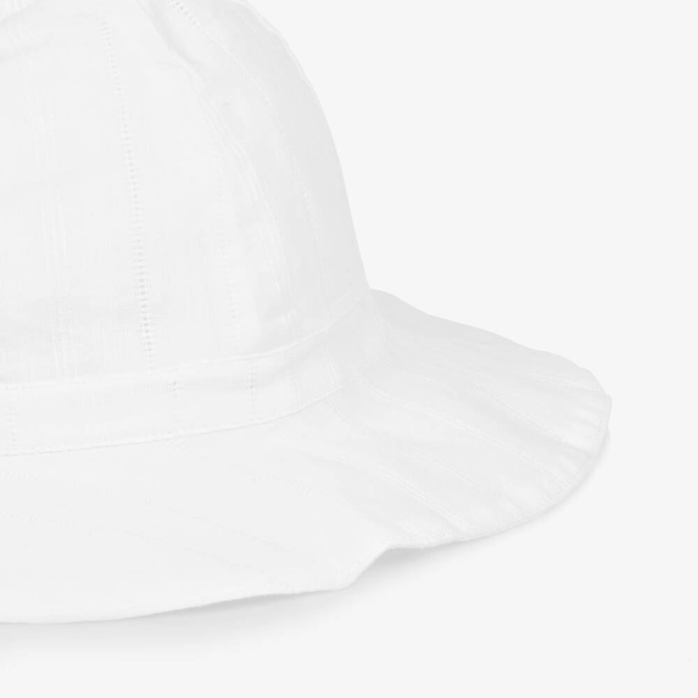 Petit Bateau-Boys Lightweight White Sun Cap | Childrensalon Outlet