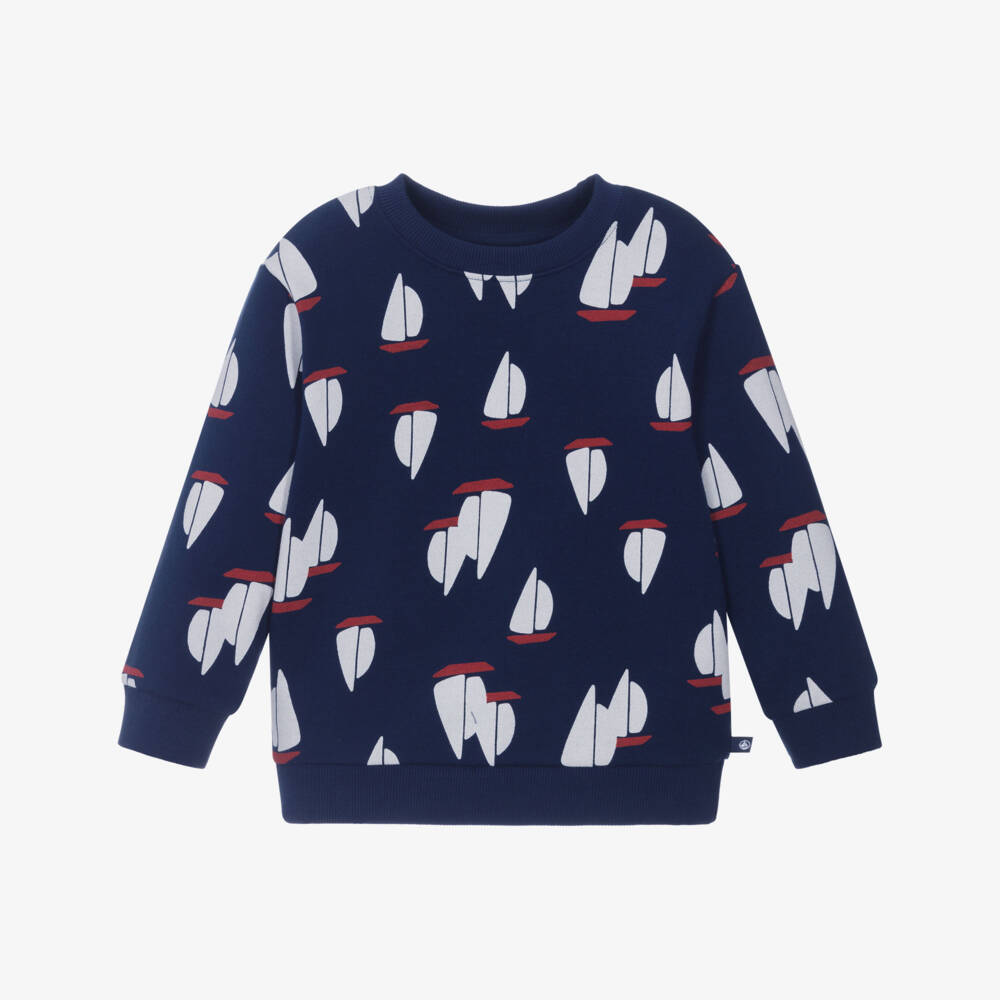 Petit Bateau-كنزة قطنية زرقاء بحرية للأولاد | Childrensalon Outlet