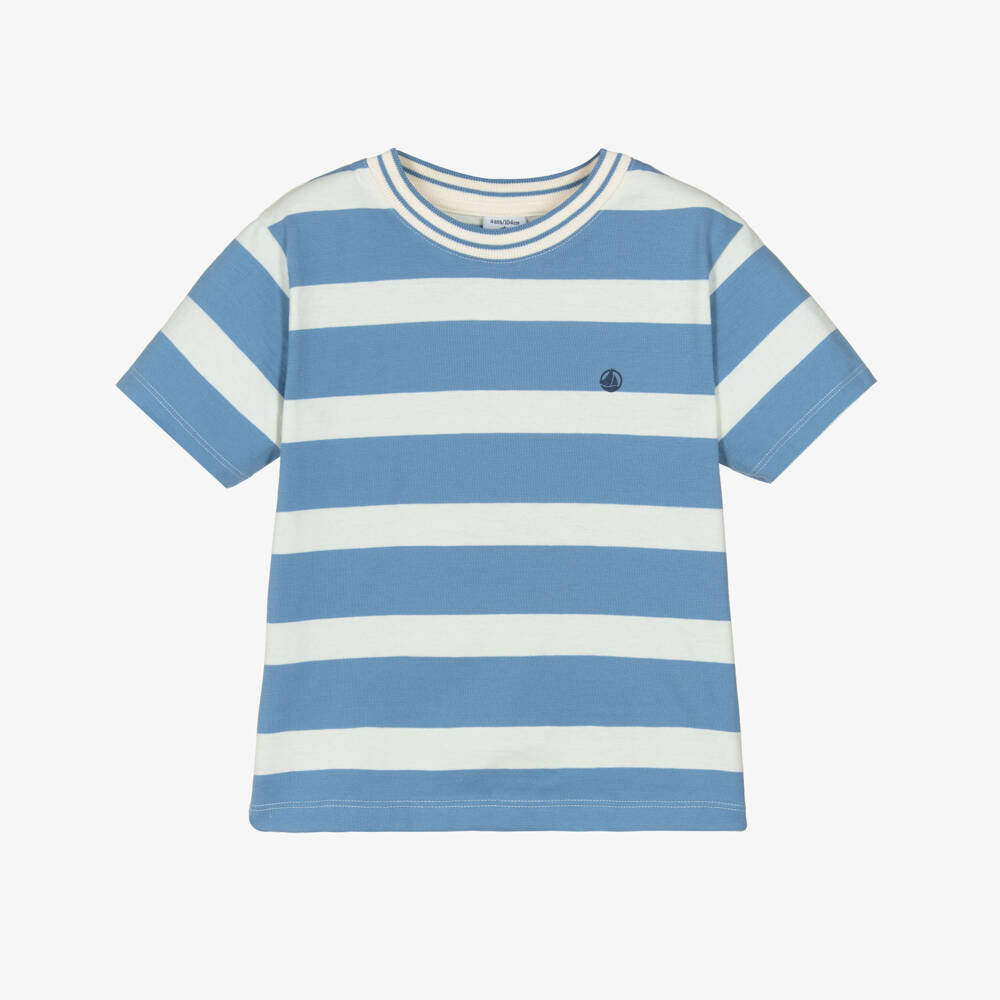 Petit Bateau-Boys Nautical Blue Striped Tee | Childrensalon Outlet