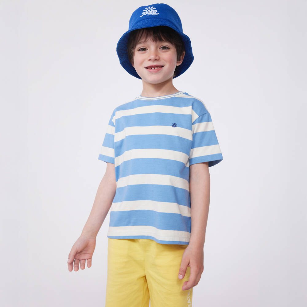 Petit Bateau-Boys Nautical Blue Striped Tee | Childrensalon Outlet
