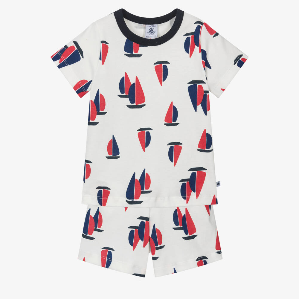 Petit Bateau-طقم نوم بحري عاجي للأولاد | Childrensalon Outlet