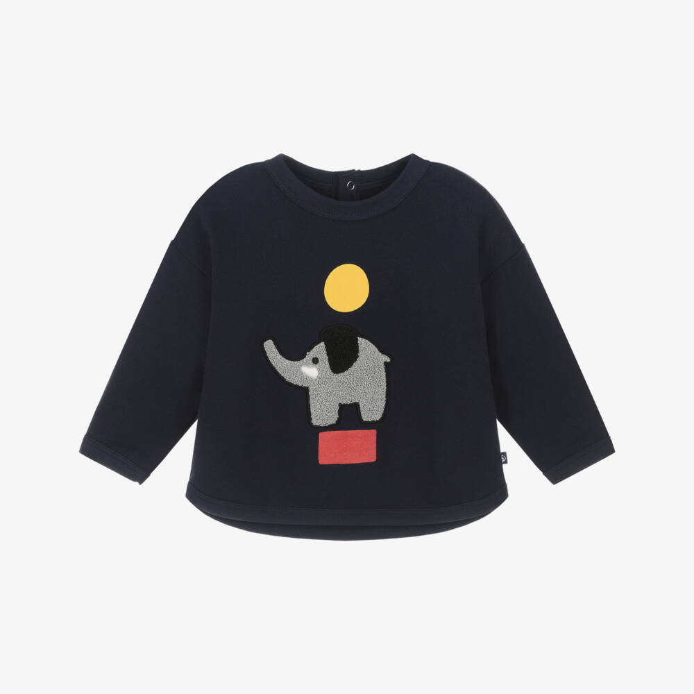 Petit Bateau-Boys Navy Animal Motif Top | Childrensalon Outlet