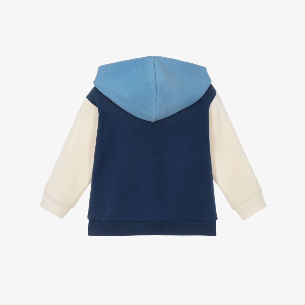 Petit Bateau-Boys Navy Blue Contrast Hoodie | Childrensalon Outlet