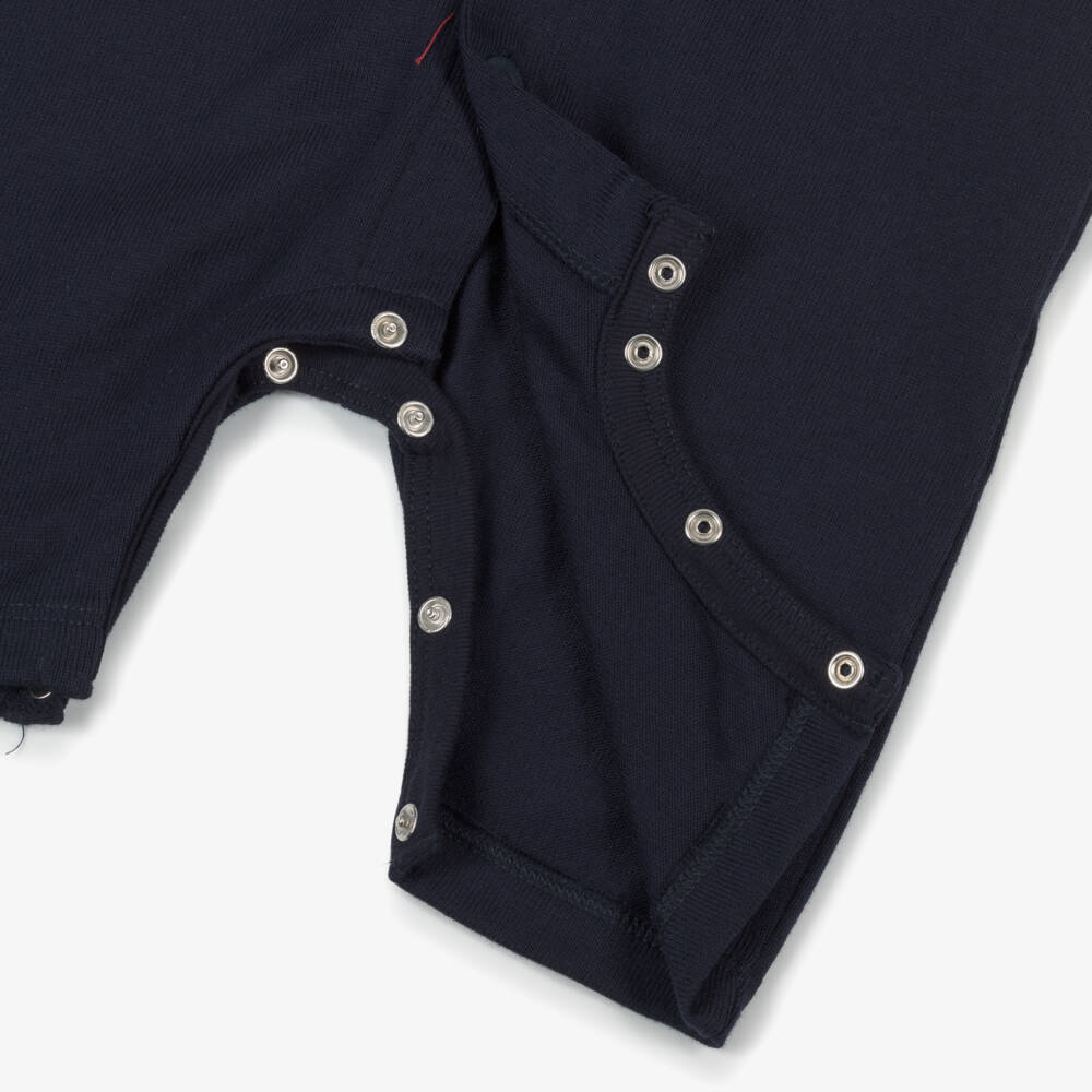 Petit Bateau-Boys Navy Blue Cotton Jersey Jumpsuit | Childrensalon Outlet