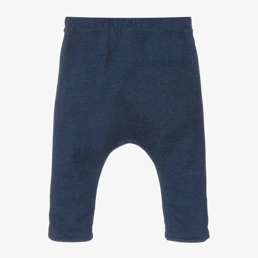 Petit Bateau - Boys Navy Blue Cotton Trousers | Childrensalon