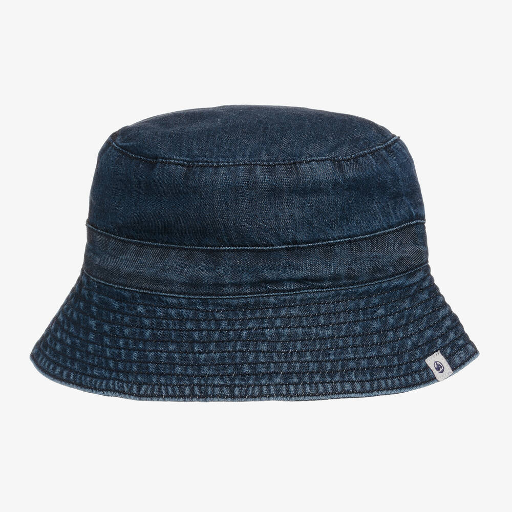 Petit Bateau - Boys Navy Blue Denim Sun Hat | Childrensalon