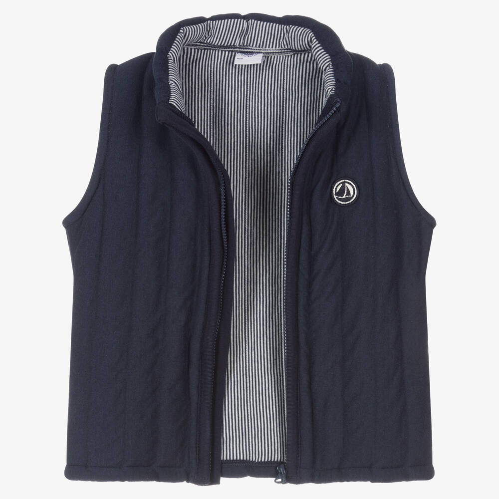 Petit Bateau Veste sans manches bleu marine Childrensalon Outlet