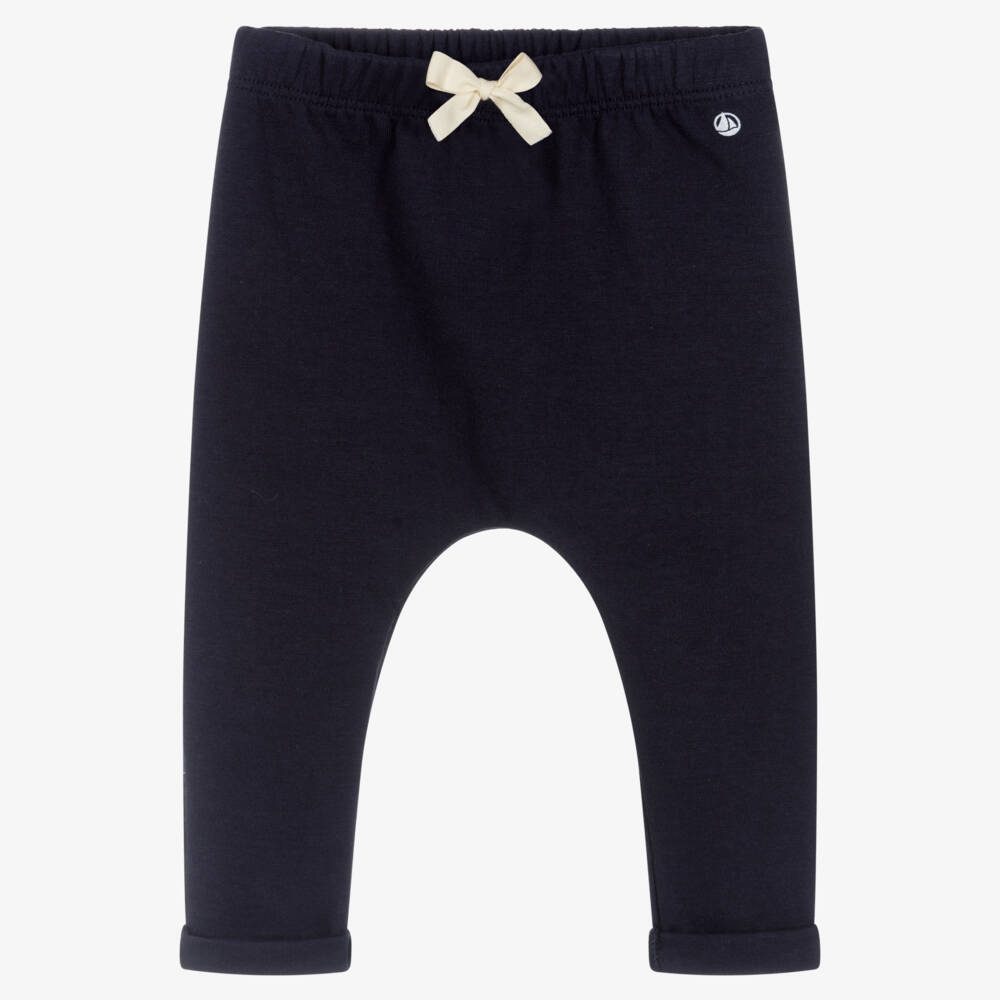 Petit Bateau-Boys Navy Blue Organic Cotton Joggers | Childrensalon Outlet