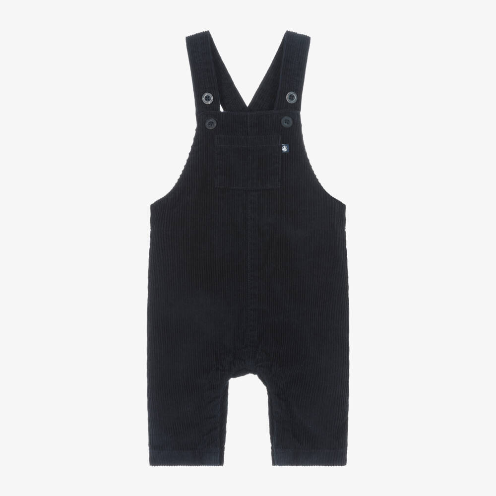 Petit Bateau-Boys Navy Corduroy Overalls | Childrensalon Outlet