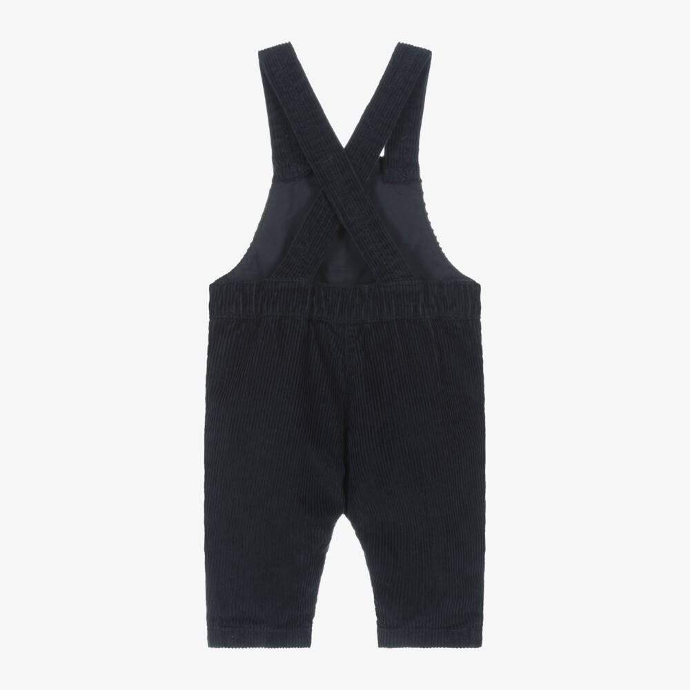 Petit Bateau-Boys Navy Corduroy Overalls | Childrensalon Outlet