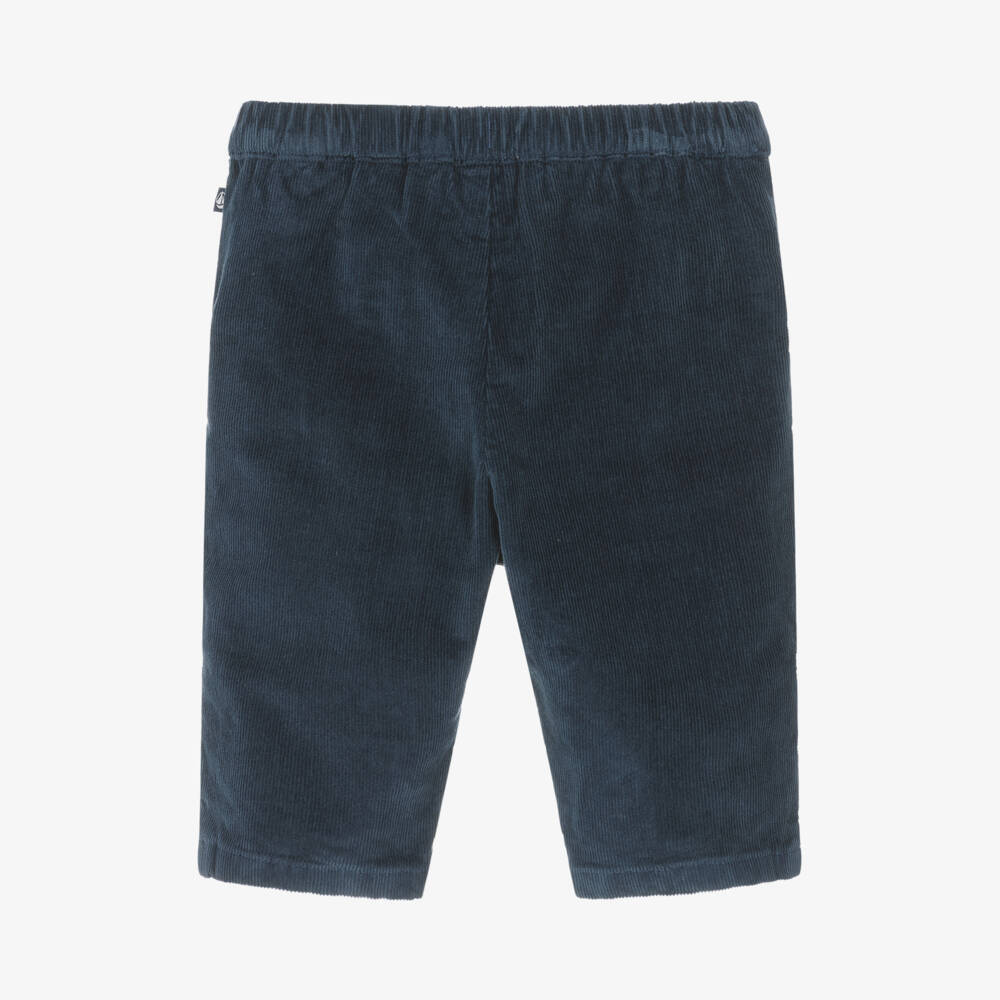 Petit Bateau-Boys Navy Corduroy Pull-On Trousers | Childrensalon Outlet