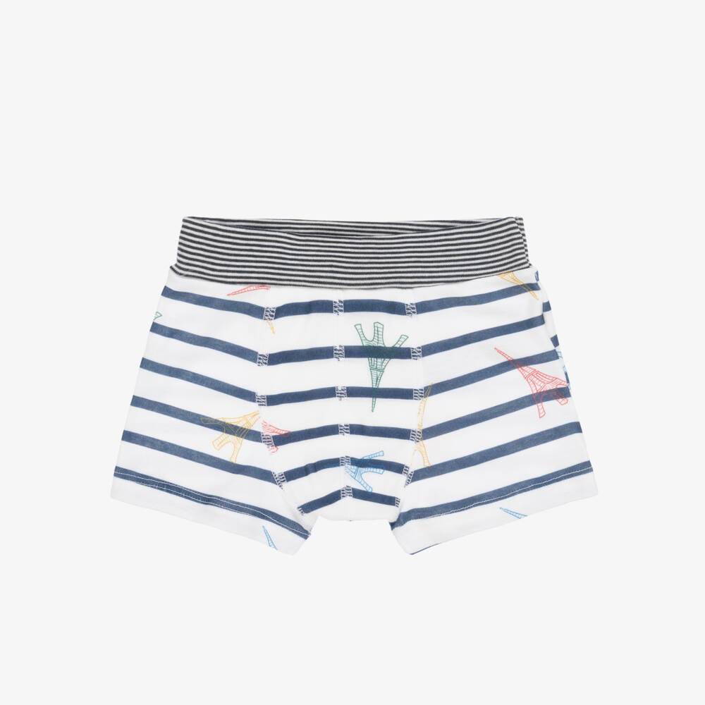 Petit Bateau-Тройка синих хлопковых боксеров для мальчиков | Childrensalon Outlet