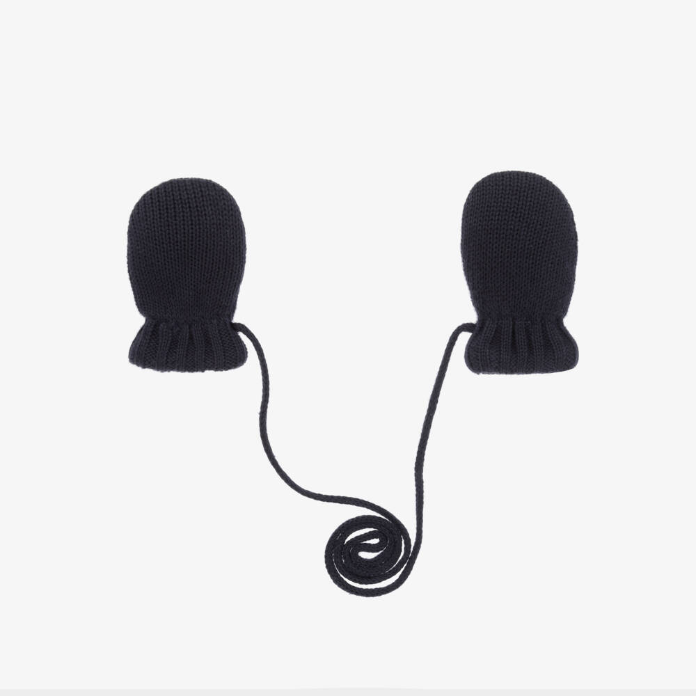 Petit Bateau-قفازات للحماية من الخدش محبوكة لون كحلي للأطفال | Childrensalon Outlet