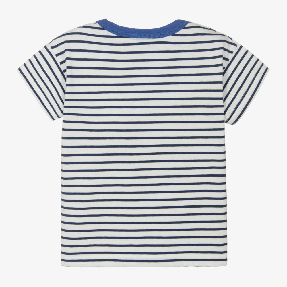 Petit Bateau-Boys Navy Striped Paris Tee | Childrensalon Outlet