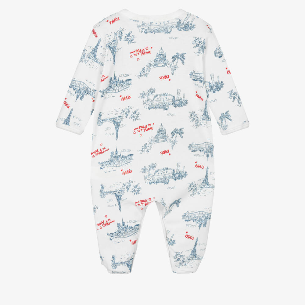 Petit Bateau-Boys Parisian White Baby Romper | Childrensalon Outlet