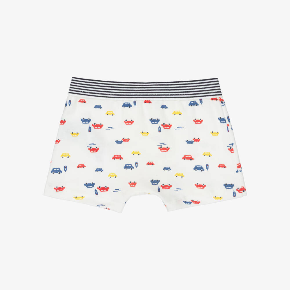 Petit Bateau-Boys Red & Blue Cotton Jersey Boxer Shorts (5 Pack) | Childrensalon Outlet