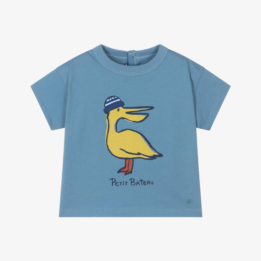 Petit Bateau-Boys Sky Pelican Graphic Tee | Childrensalon Outlet