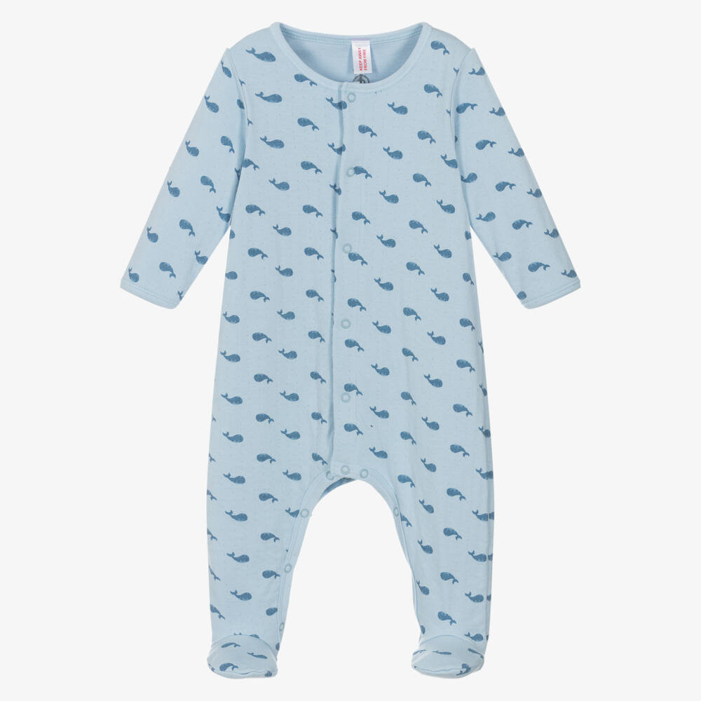 Petit Bateau-Мягкий голубой комбинезон для сна с китом для мальчиков | Childrensalon Outlet