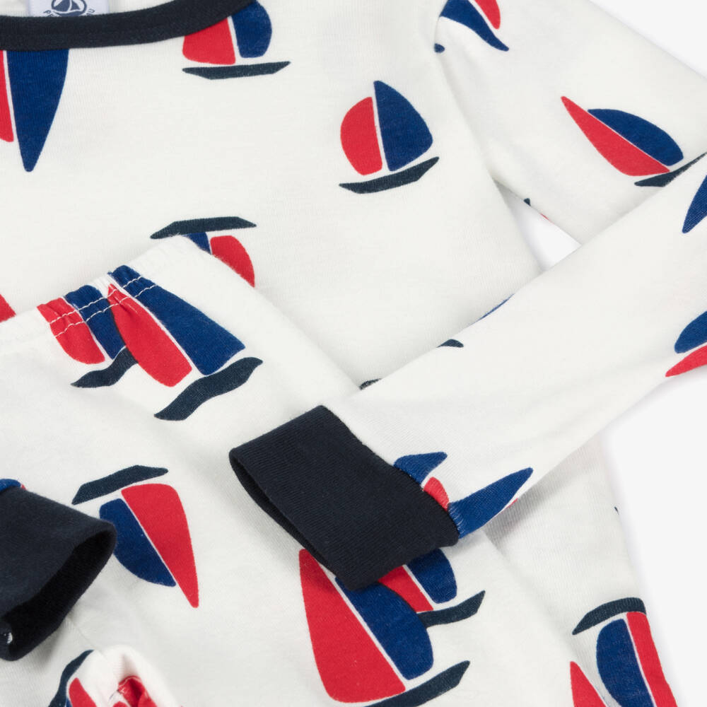 Petit Bateau-بيجاما قطن عضوي لون عاجي للأولاد | Childrensalon Outlet
