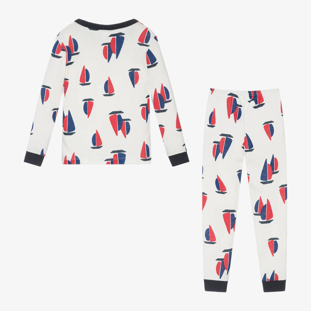 Petit Bateau-بيجاما قطن عضوي لون عاجي للأولاد | Childrensalon Outlet