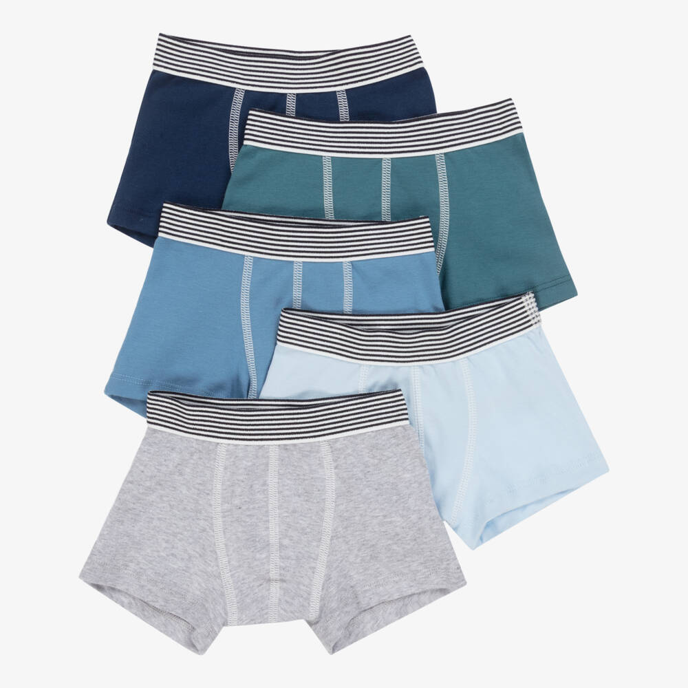 Petit Bateau-Boys Soft Jersey Boxer Set of Five | Childrensalon Outlet