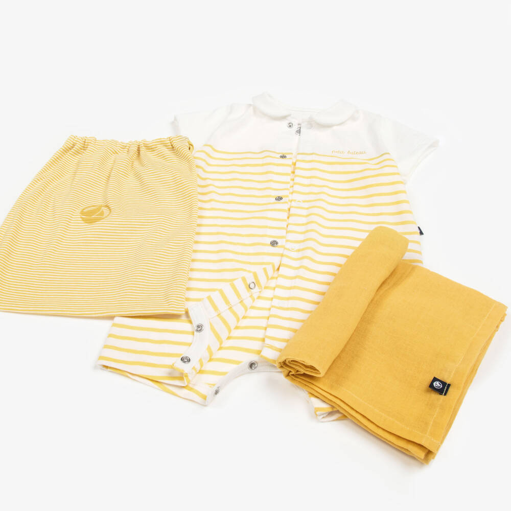 Petit Bateau-Boys Sunshine Cotton Romper Duo | Childrensalon Outlet
