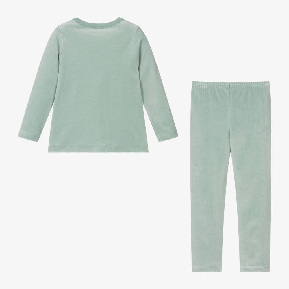 Petit Bateau-Зеленая велюровая пижама для мальчиков | Childrensalon Outlet