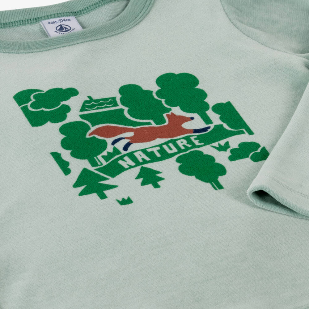 Petit Bateau-Зеленая велюровая пижама для мальчиков | Childrensalon Outlet