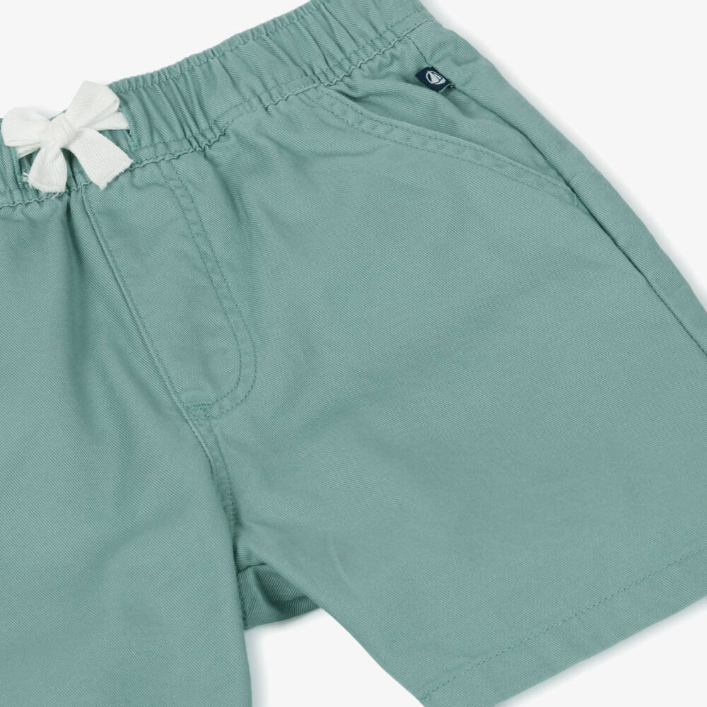 Petit Bateau-Boys Verdant Cotton Twill Shorts | Childrensalon Outlet