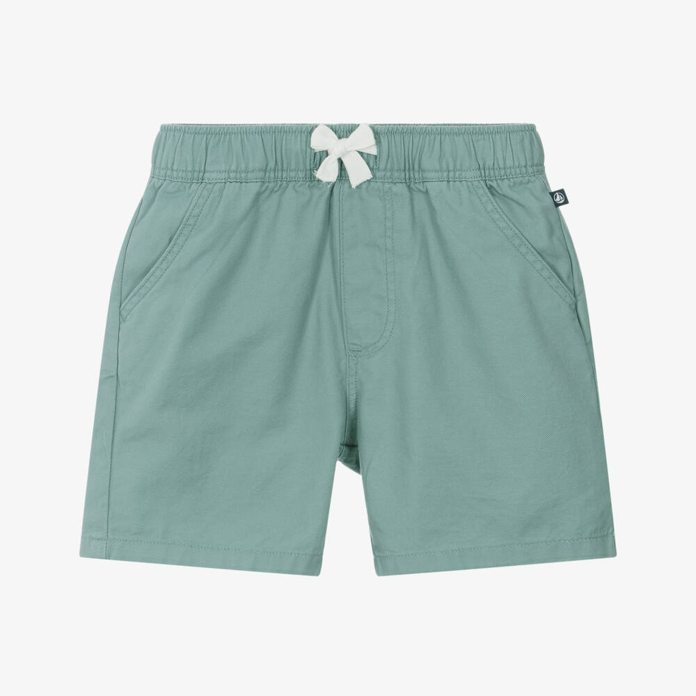 Petit Bateau-Boys Verdant Cotton Twill Shorts | Childrensalon Outlet