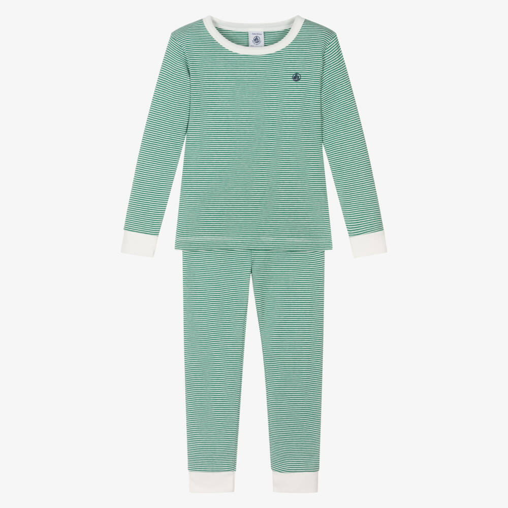 Petit Bateau-Boys Verdant Stripe Sleep Set | Childrensalon Outlet