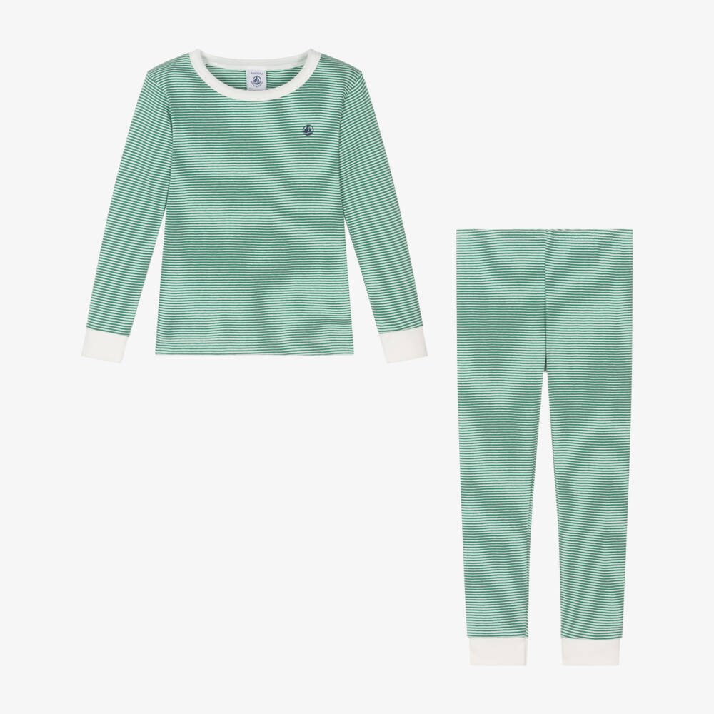 Petit Bateau-Boys Verdant Stripe Sleep Set | Childrensalon Outlet