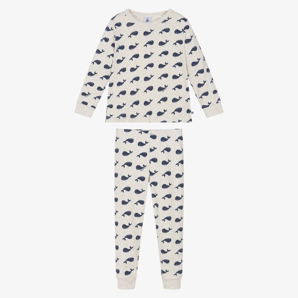 Petit Bateau-Boys Whale Print Cotton Pyjamas | Childrensalon Outlet