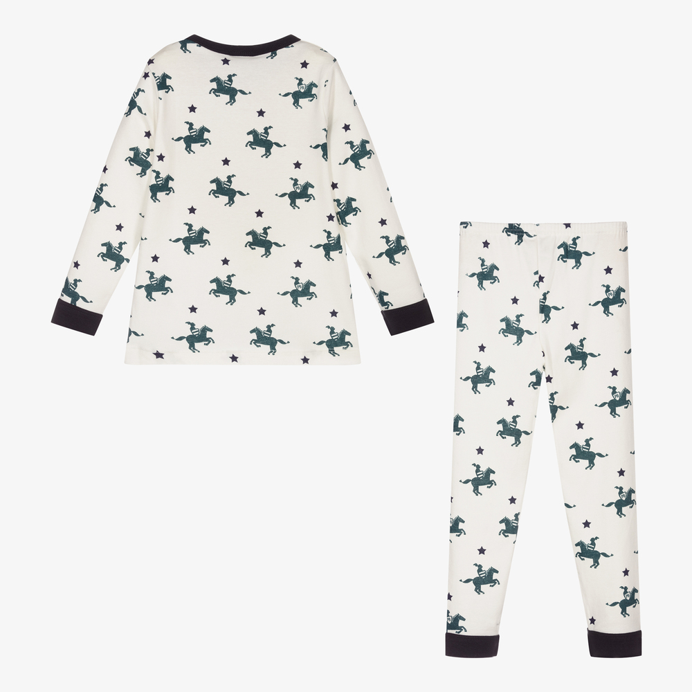 Petit Bateau-Boys White Cotton Pyjamas | Childrensalon Outlet
