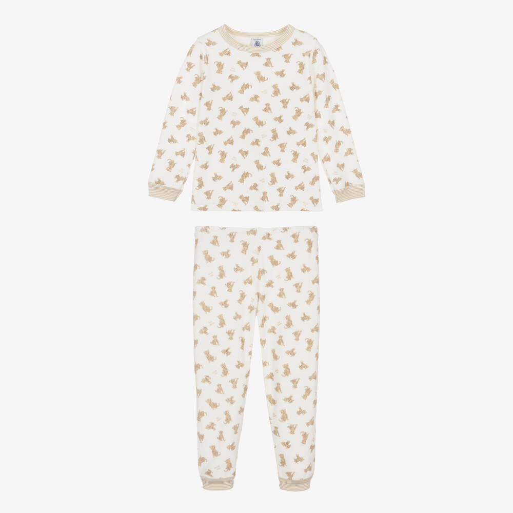 Petit Bateau-Boys White Leopard Pyjama Set | Childrensalon Outlet