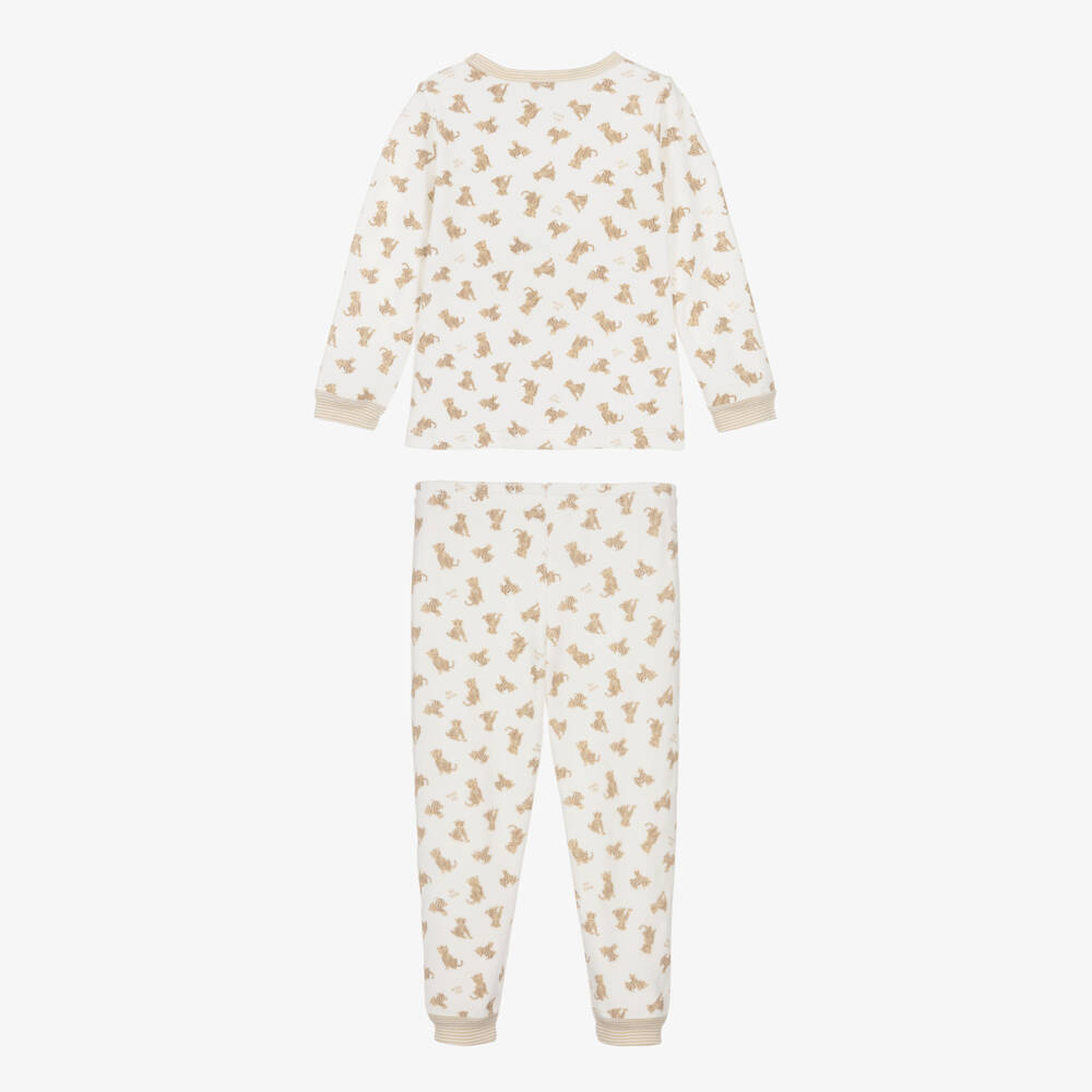 Petit Bateau-Boys White Leopard Pyjama Set | Childrensalon Outlet