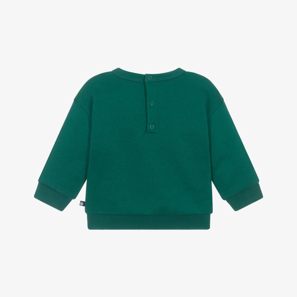 Petit Bateau-Bright Green Organic Cotton Sweatshirt | Childrensalon Outlet