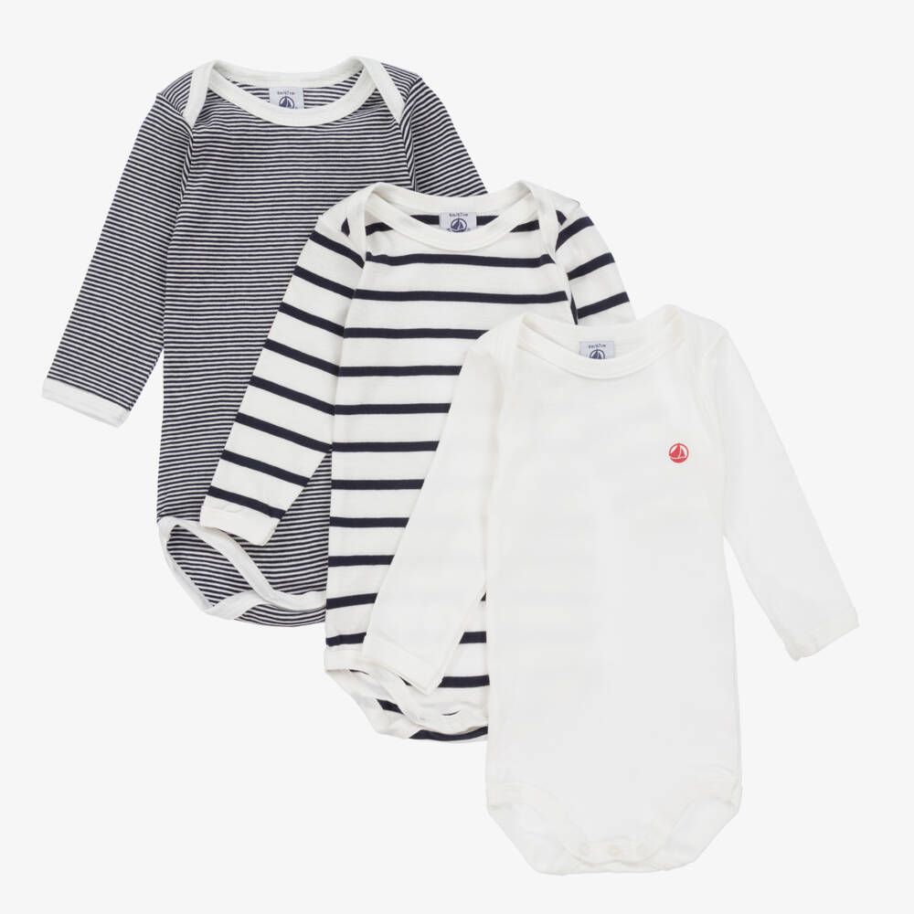 Petit Bateau-Cotton Bodyvests (3 Pack) | Childrensalon Outlet