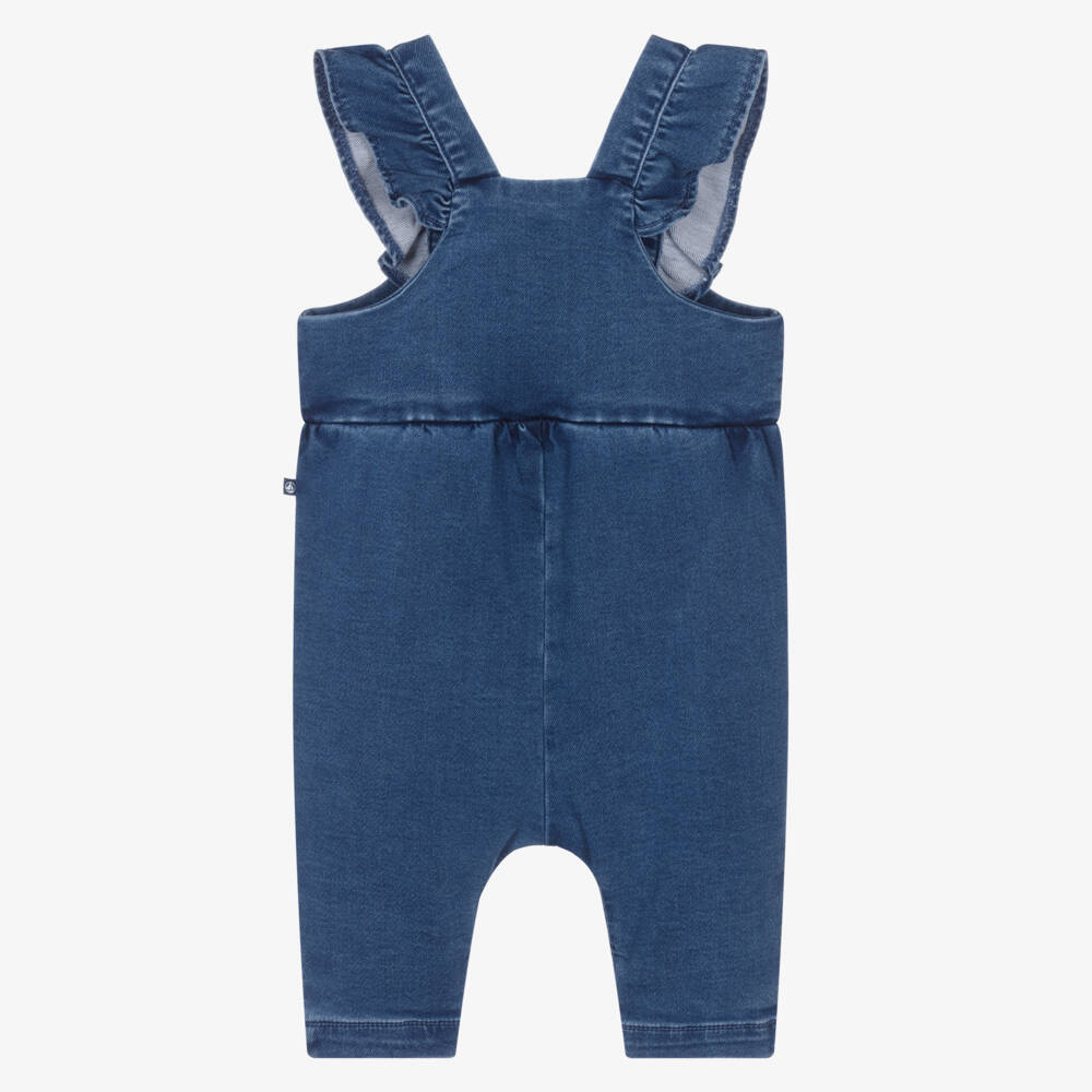 Petit Bateau-Girls Azure Denim Overalls | Childrensalon Outlet