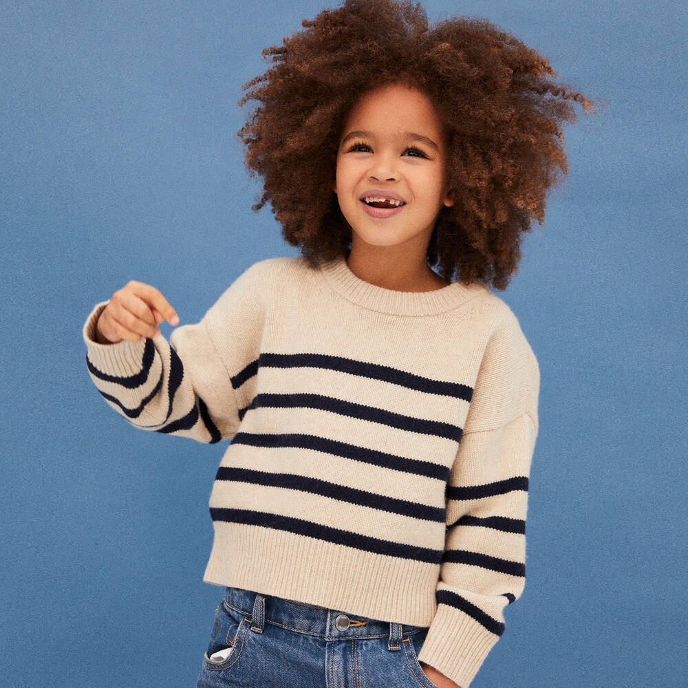 Petit Bateau Pull beige en laine Fille Childrensalon Outlet