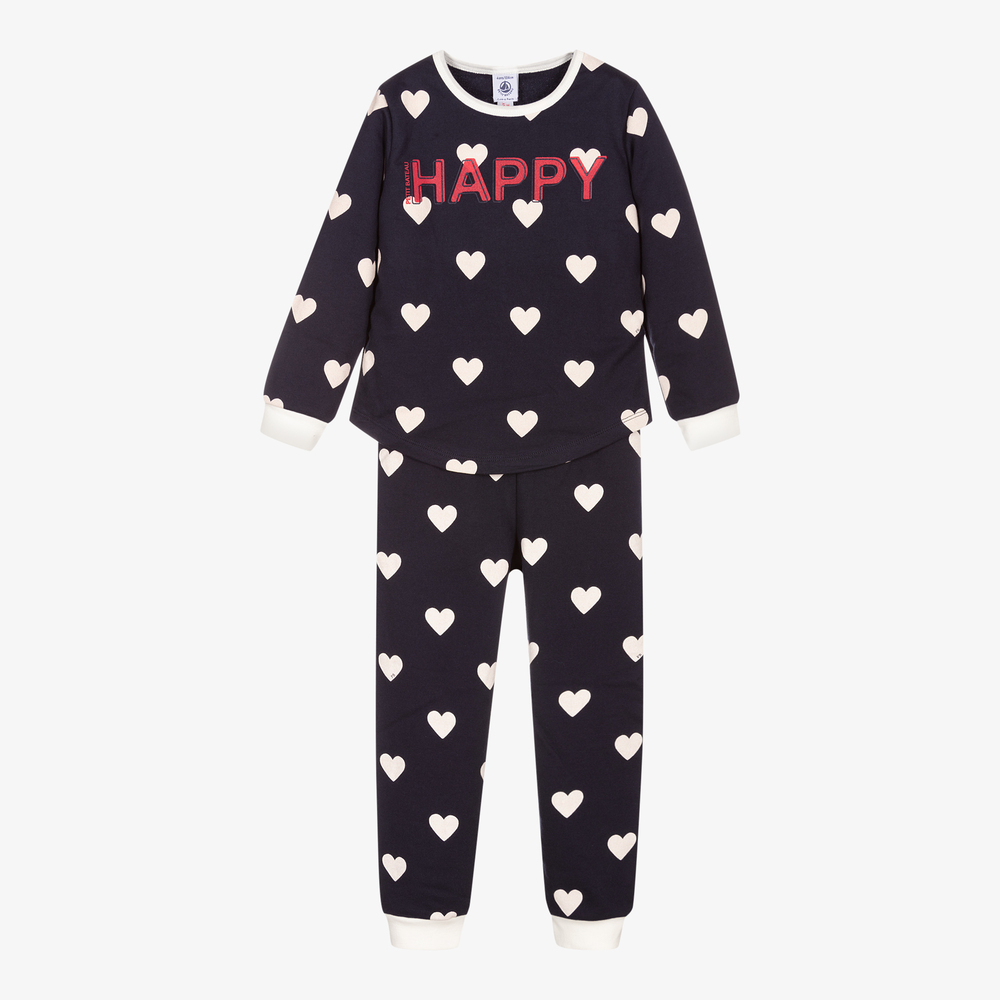 Petit Bateau - Girls Blue Cotton Pyjamas | Childrensalon