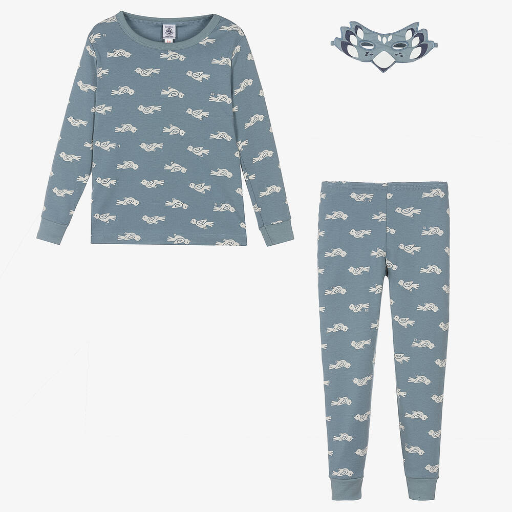 Petit Bateau-Girls Blue Cotton Pyjamas | Childrensalon Outlet