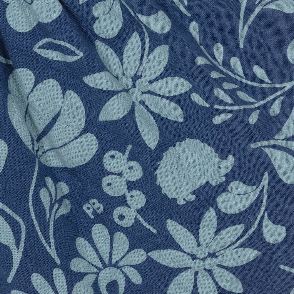 Petit Bateau-Синее хлопковое платье с голубыми цветами для девочек | Childrensalon Outlet