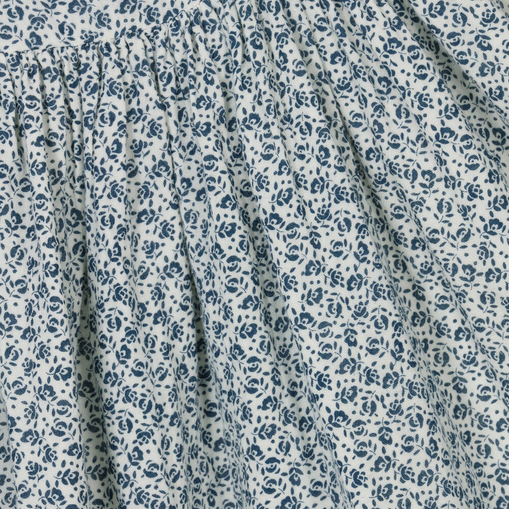 Petit Bateau-Girls Blue Floral Organic Cotton Dress | Childrensalon Outlet