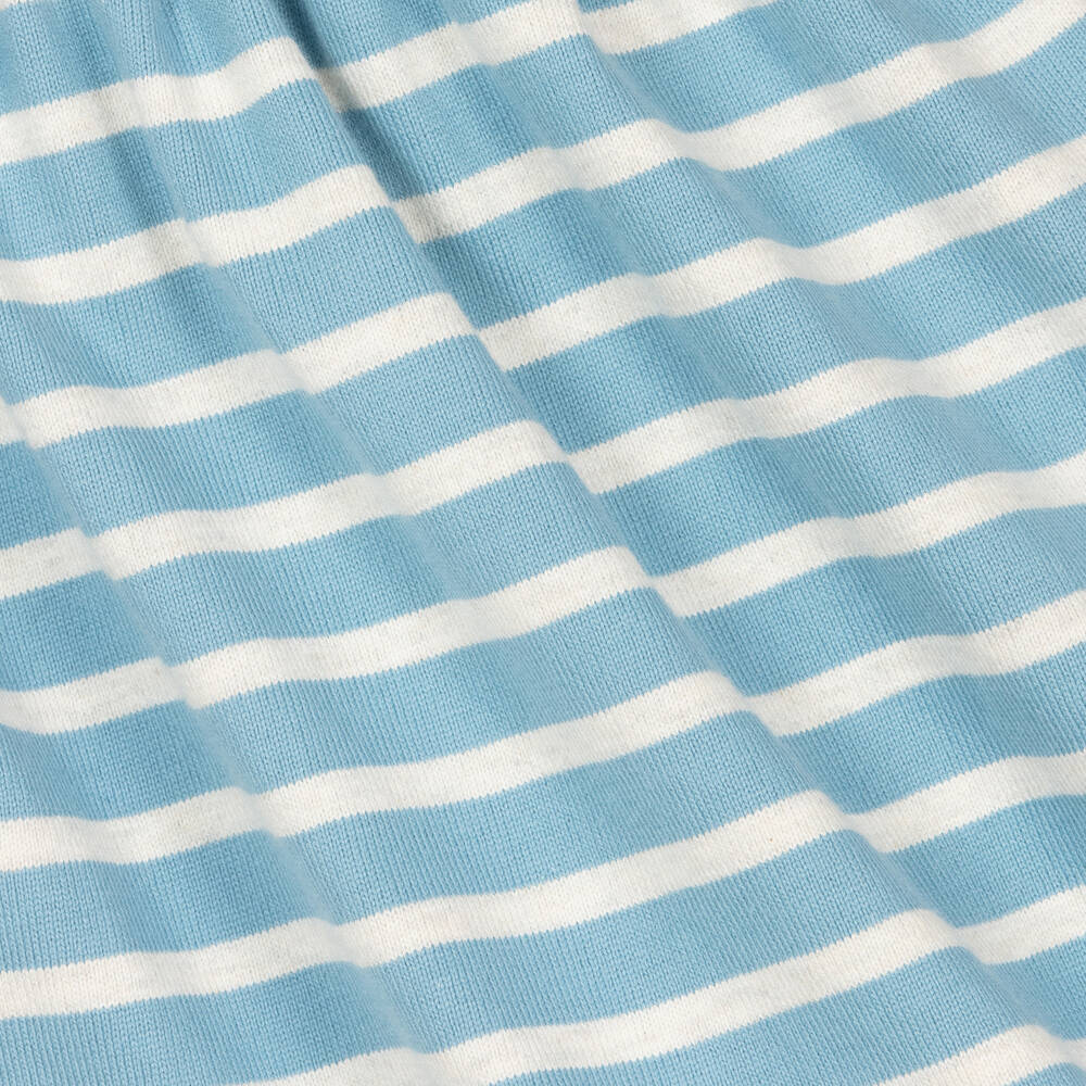 Petit Bateau-Хлопковое платье в серо-голубую полоску | Childrensalon Outlet
