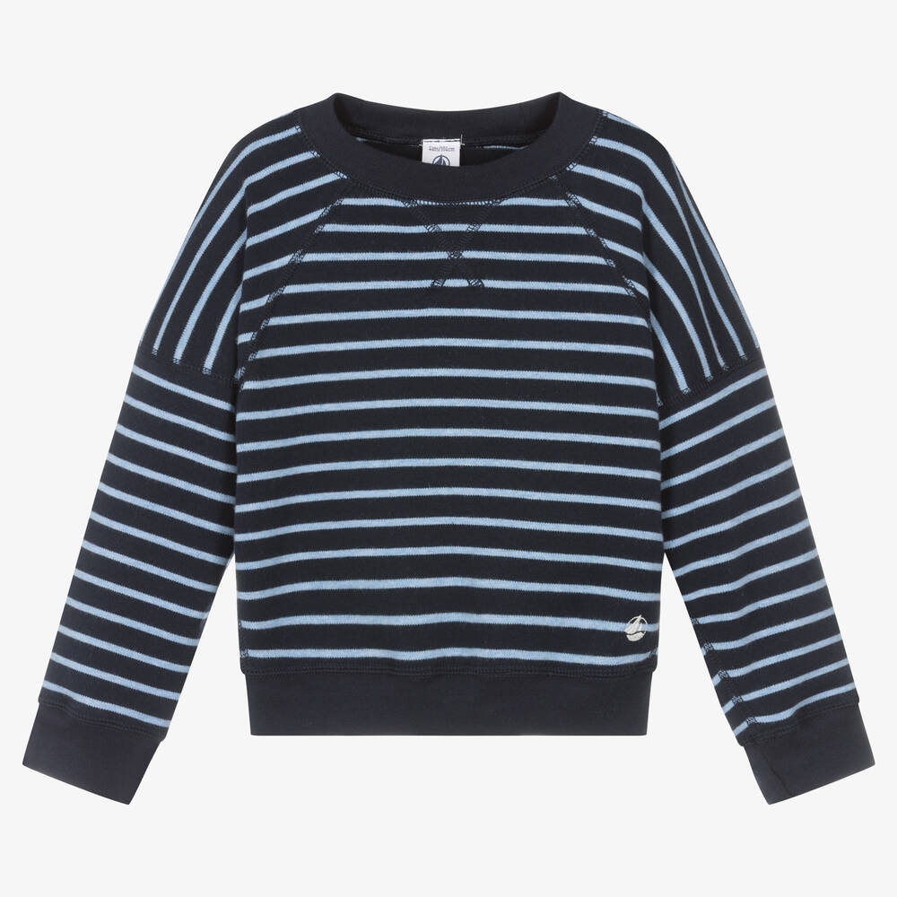 Girls Blue Striped Sweatshirt